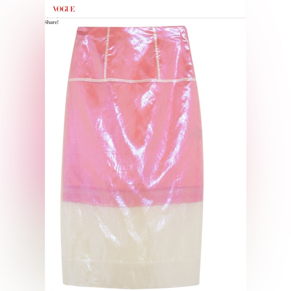 Marc By Marc Jacobs Shimmering Pink and Cream Midi Skirt